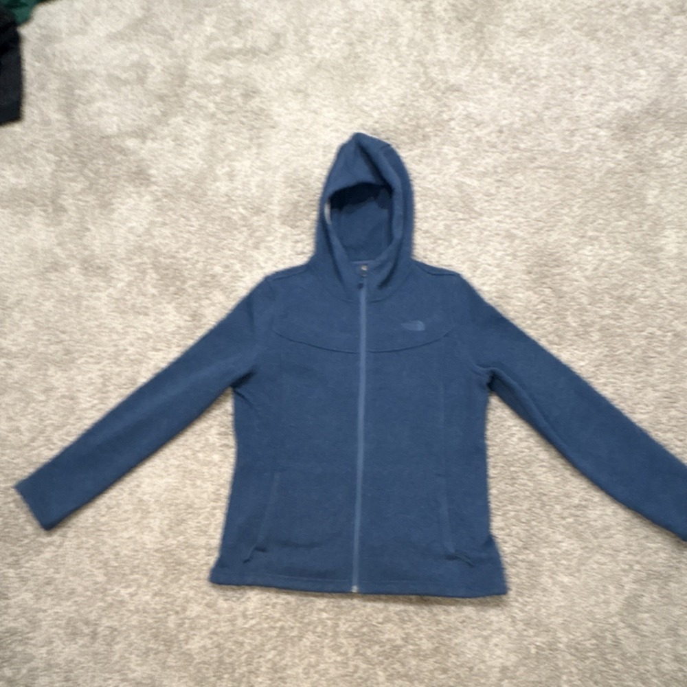 The North Face TKA 100 Women's Full Zip Hooded Fleece Hoodie Blue LG